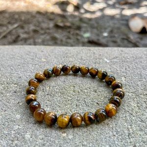 8mm Tiger Eye Stone Beaded Bracelet Healing Crystal Beaded Bracelet